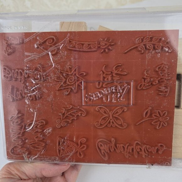 Stampin' Up! "A Greeting For All Reasons" Set of 14 Unused Rubber Stamps Wood - Picture 6 of 7